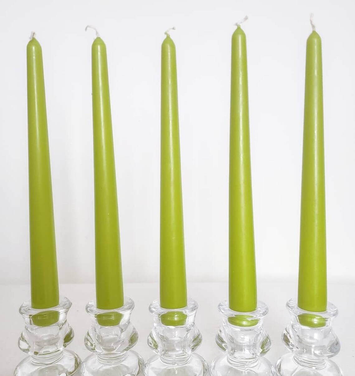 X3 x4 x6 Dark Lime Green Candles Green Taper Candles Etsy