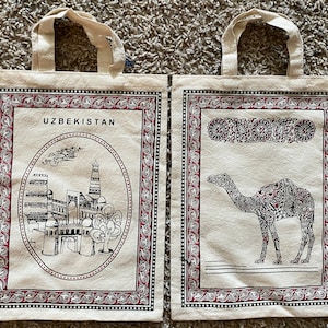 Uzbek Print Cotton  Handbags Large to small