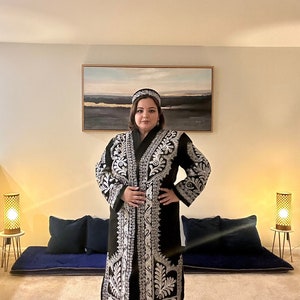 Customized Uzbek mens’  /unisex embroidery coat with duppi