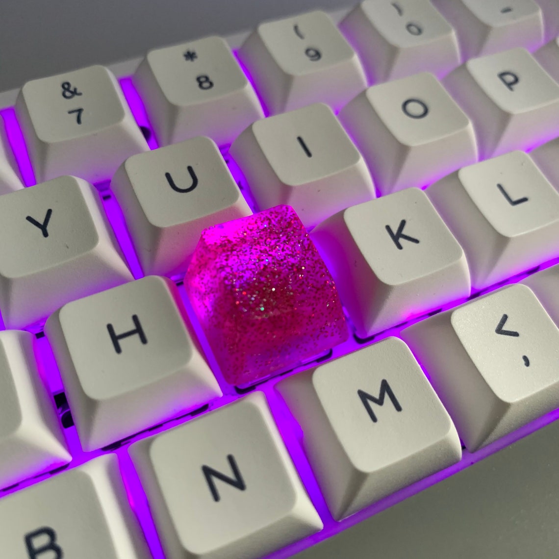 Glitter Artisan Keycap Resin Cherry MX compatible stem for Etsy