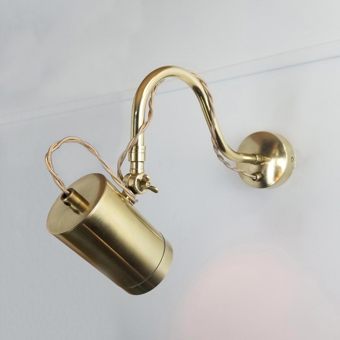 Adjustable Brass Poster Light with Flex Etsy