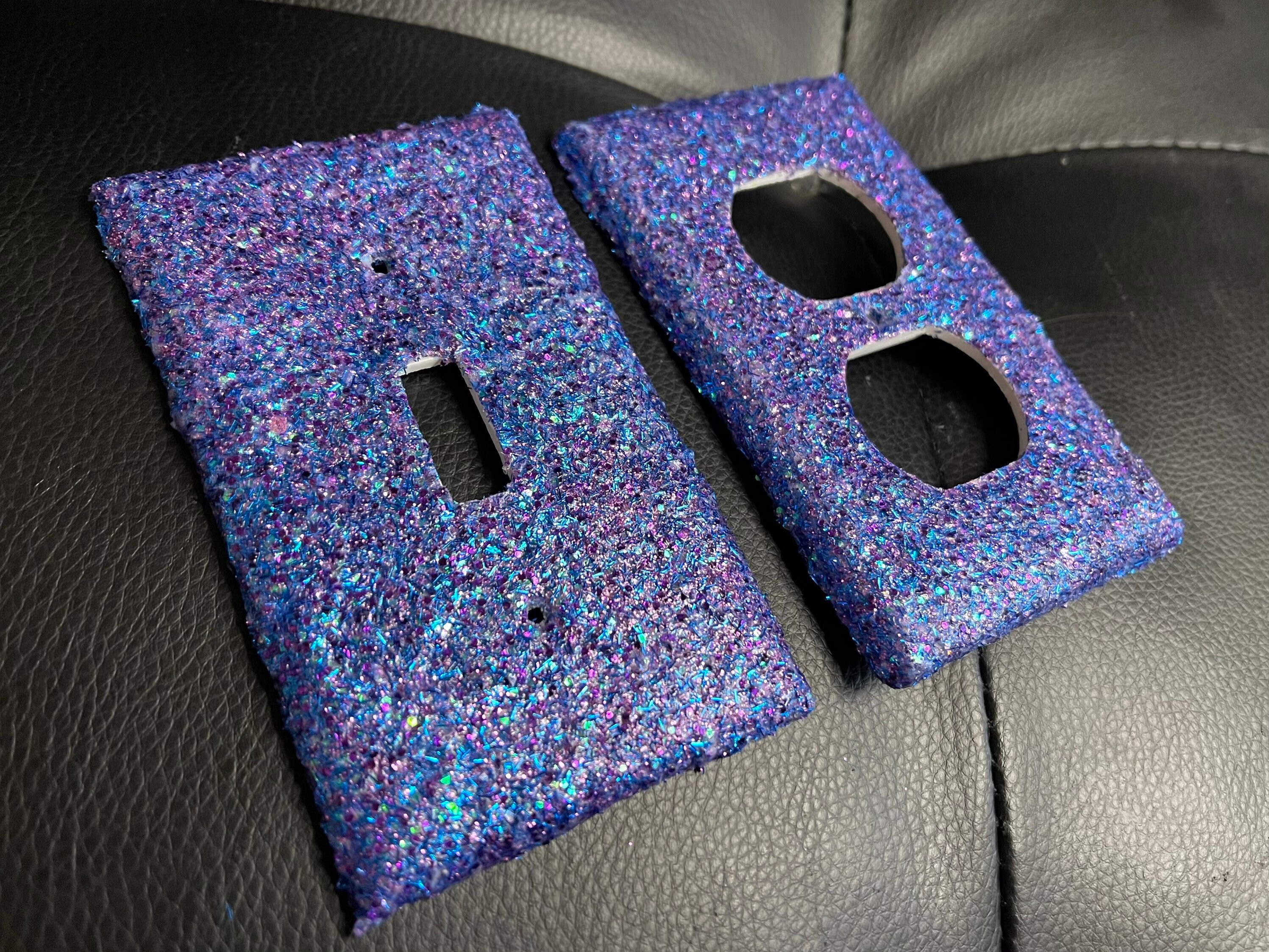 Han kravle Incubus Outlet & Light Switch Covers Chunky Purple Blue Glitter - Etsy