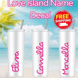 Love Island Inspired Name Decal: Custom Vinyl Sticker