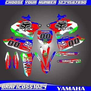 Yamaha YZ 125 250 Volledige grafische kit 2015-2021 | Yamaha-vinylstickers | Motorcrossstickers | Motorcross-afbeeldingen | Grafische stickers voor crossmotoren