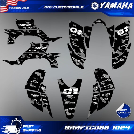 Kit Autocollants Graphisme Yamaha YFZ 450 2003-2008 - Vinyl, Finitions Variées, Personnalisable, Neuf