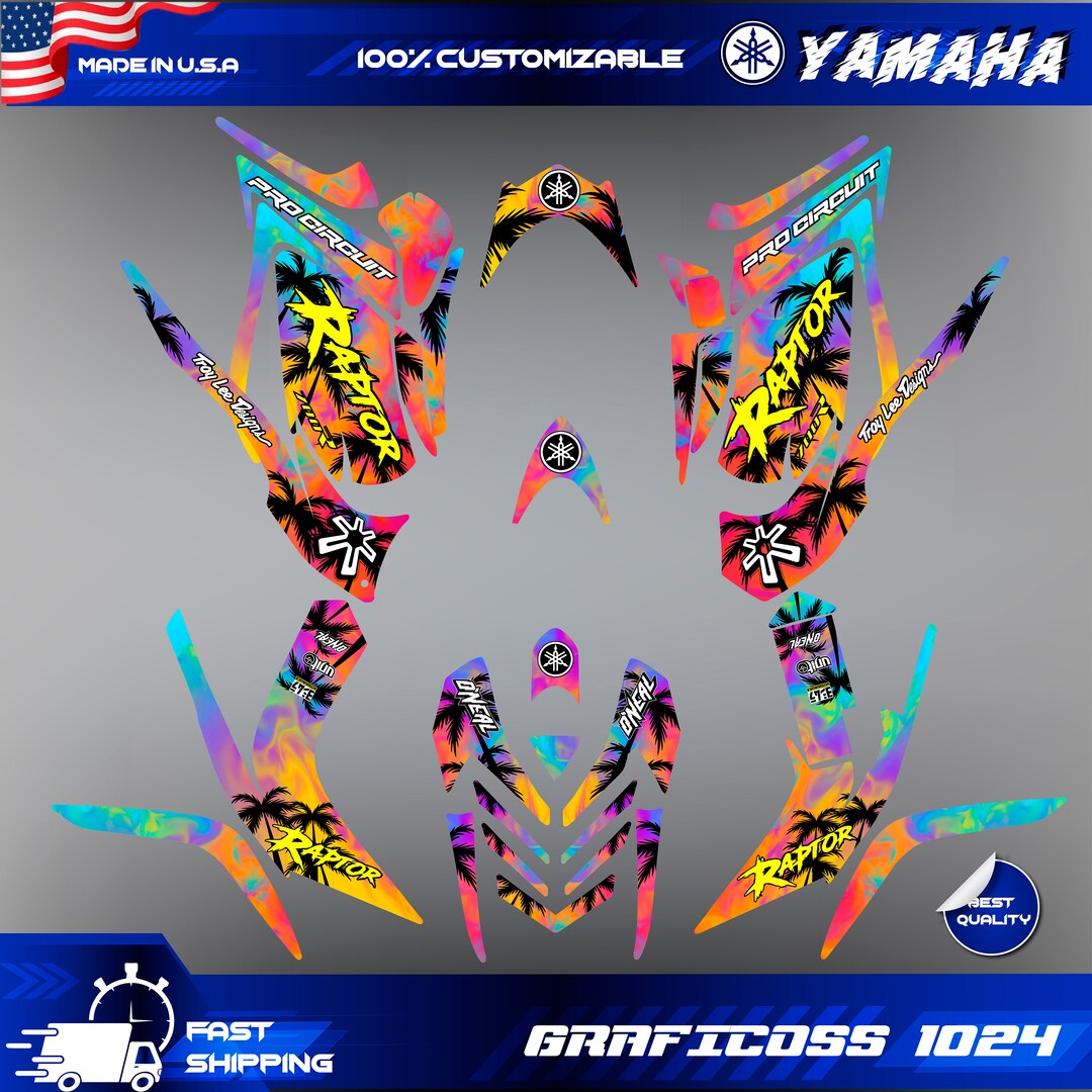 Kit graphique compatible avec Yamaha Raptor 700R 2006, 2007, 2008, 2009