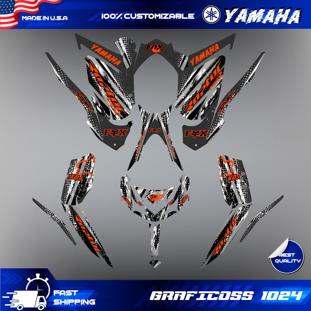Senge Graphics Kit For Yamaha Raptor 700 (2006-2008) - Merica Grey Design, High-Definition Vinyl
