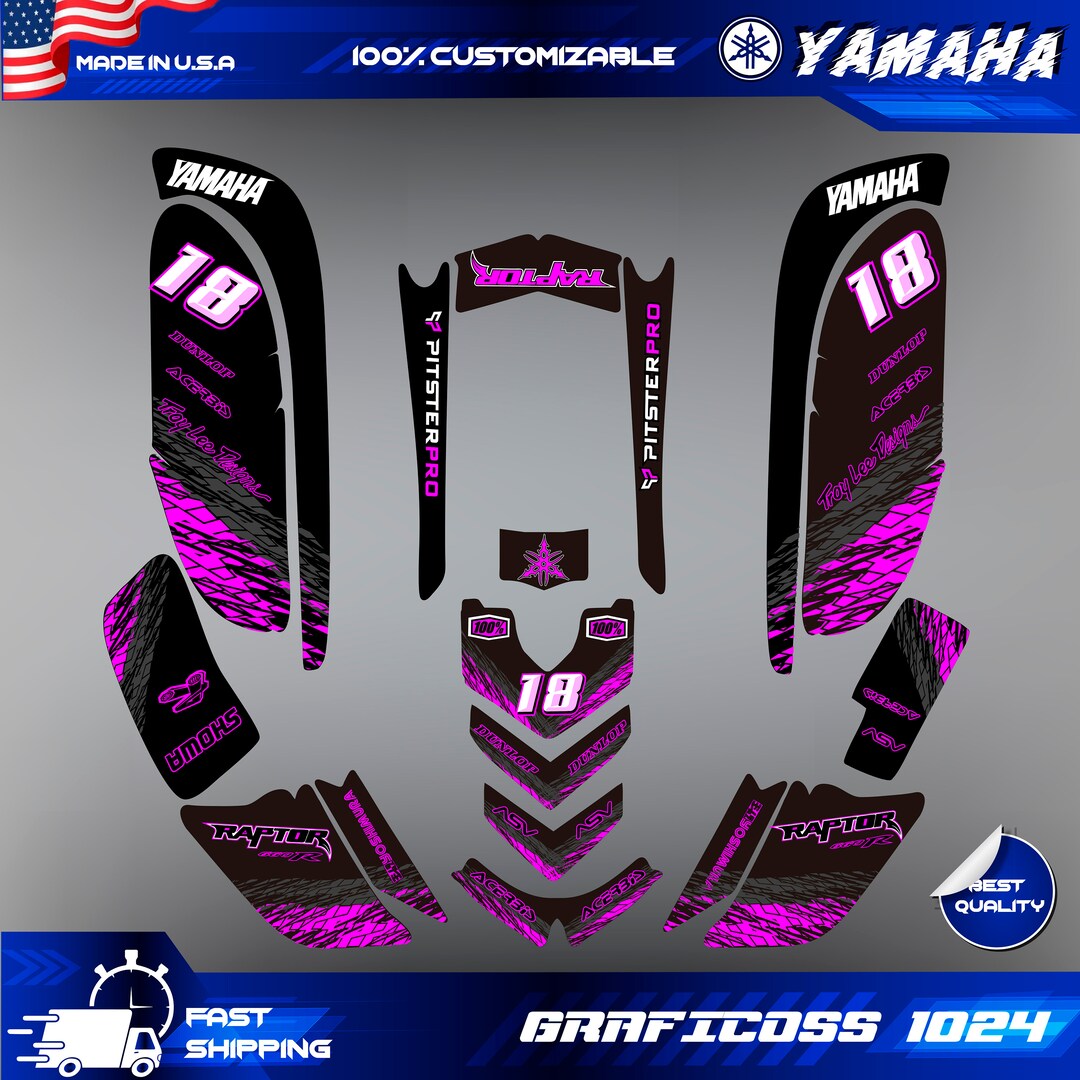 Yamaha Raptor 660 660RATV Full Graphics Kit | Yamaha ATV Decals ...