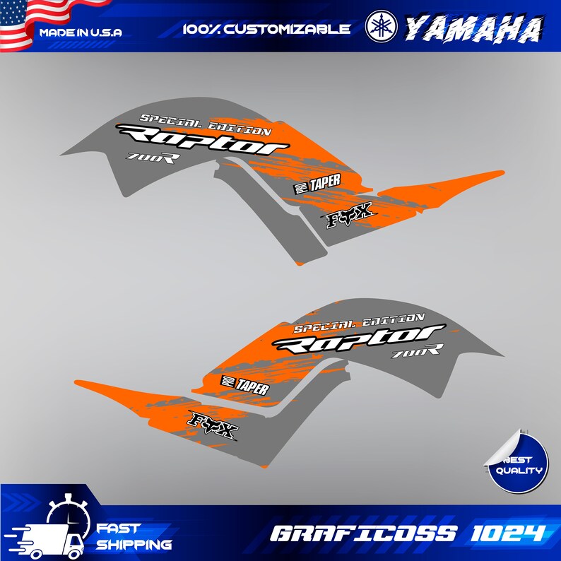Yamaha Raptor 700 700R Graphics Kit 2013 2014 2017 to 2025 Decals ...