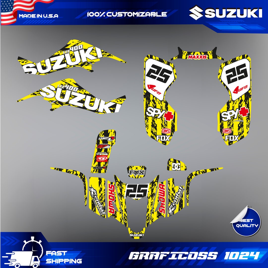 Kit Autocollants/Graphiques Vinyle Pour Suzuki LTZ 400 & Kawasaki KFX 400 (2003-2008) - Personnalisation Gratuite