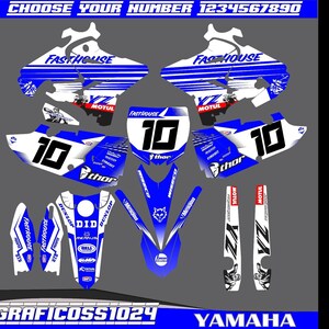 Yamaha YZ 125 250 Volledige grafische kit 2015-2021 | Yamaha-vinylstickers | Motorcrossstickers | Motorcross-afbeeldingen | Grafische stickers voor crossmotoren
