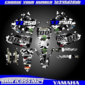 Yamaha YZ 125 250 Volledige grafische kit 2015-2021 | Yamaha-vinylstickers | Motorcrossstickers | Motorcross-afbeeldingen | Grafische stickers voor crossmotoren
