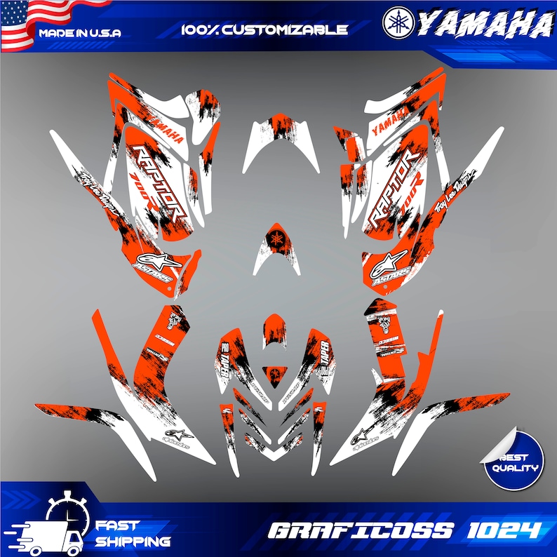 Kit de décalcomanies graphiques pour Raptor 700R Yamaha 2006
