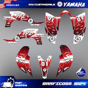 Yamaha YFZ 450 2003 2004 2005 2006 2007 2008 Full Graphics Kit | Yamaha Vinyl Stickers | Motocross Decals Graphics | Dirt Bike Vinyl Decals