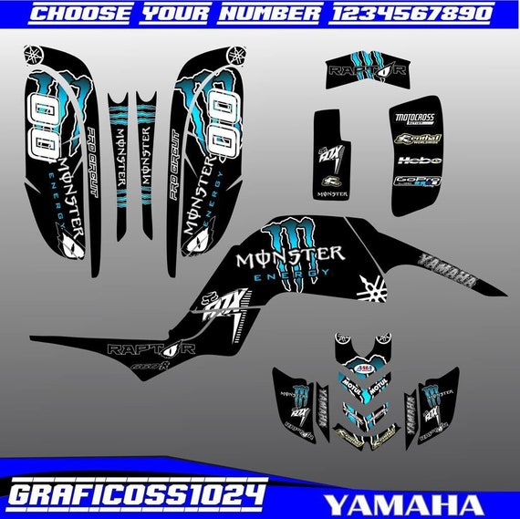 Yamaha Raptor 660 660RATV Full Graphics Kit | Yamaha ATV Decals Stickers Kit | Motocross Gifts | Dirt Bike Graphics | Motocross Vinyl Decals
