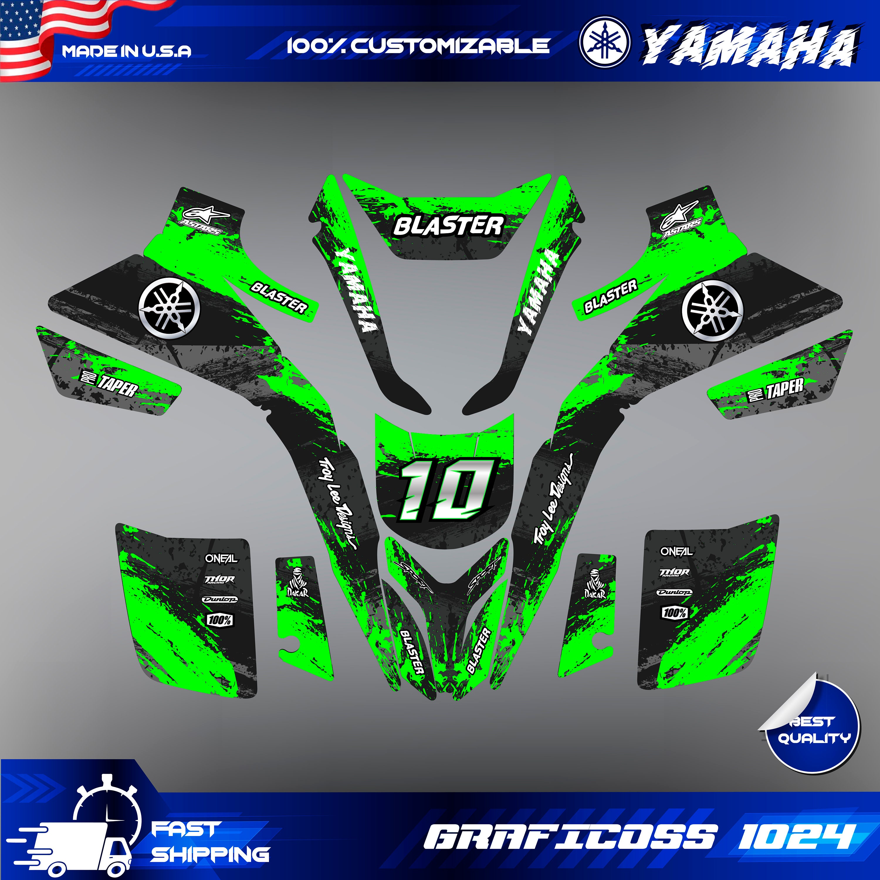 Blaster Graphics Kit Yamaha Blaster YFS 200 ATV Quad Graphics Full Kit | ATV Quad Vinyl ...