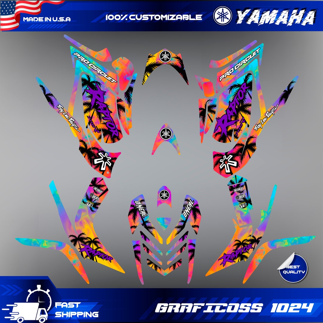 Kit Graphiques Adhésifs Pour YAMAHA RAPTOR 700 2006-2012 - Personnalisation Blanc - En Vinyle