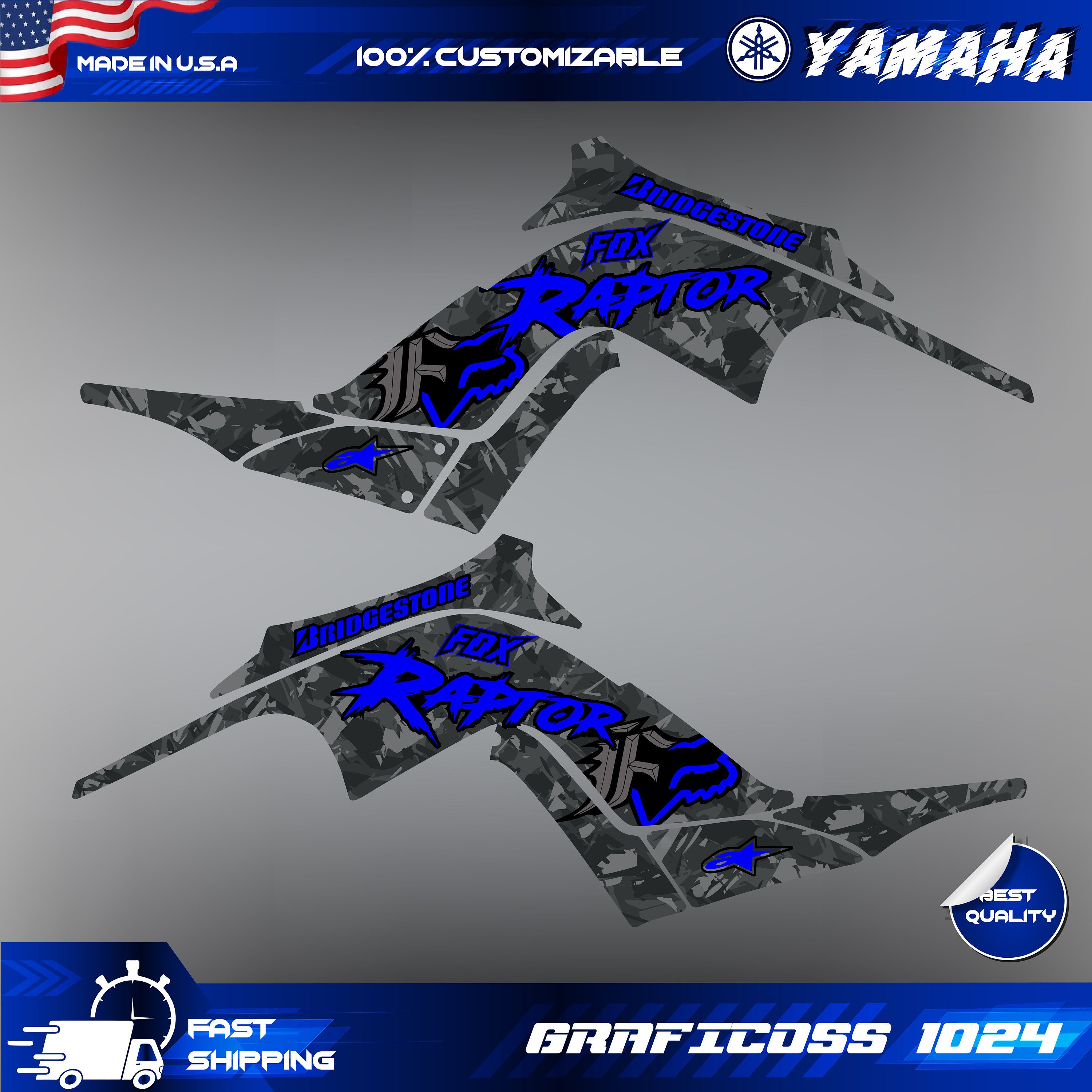 Fits Yamaha Raptor 700R Graphics Kit 2006 2007 2008 2009 2010 - Etsy