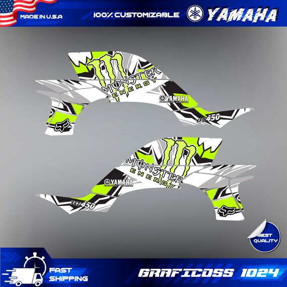 Kit Autocollants Décalques Yamaha YFZ450 2003-2008 - Graphiques Personnalisables, Finition Glossy/matte/carbone, Pour ATV