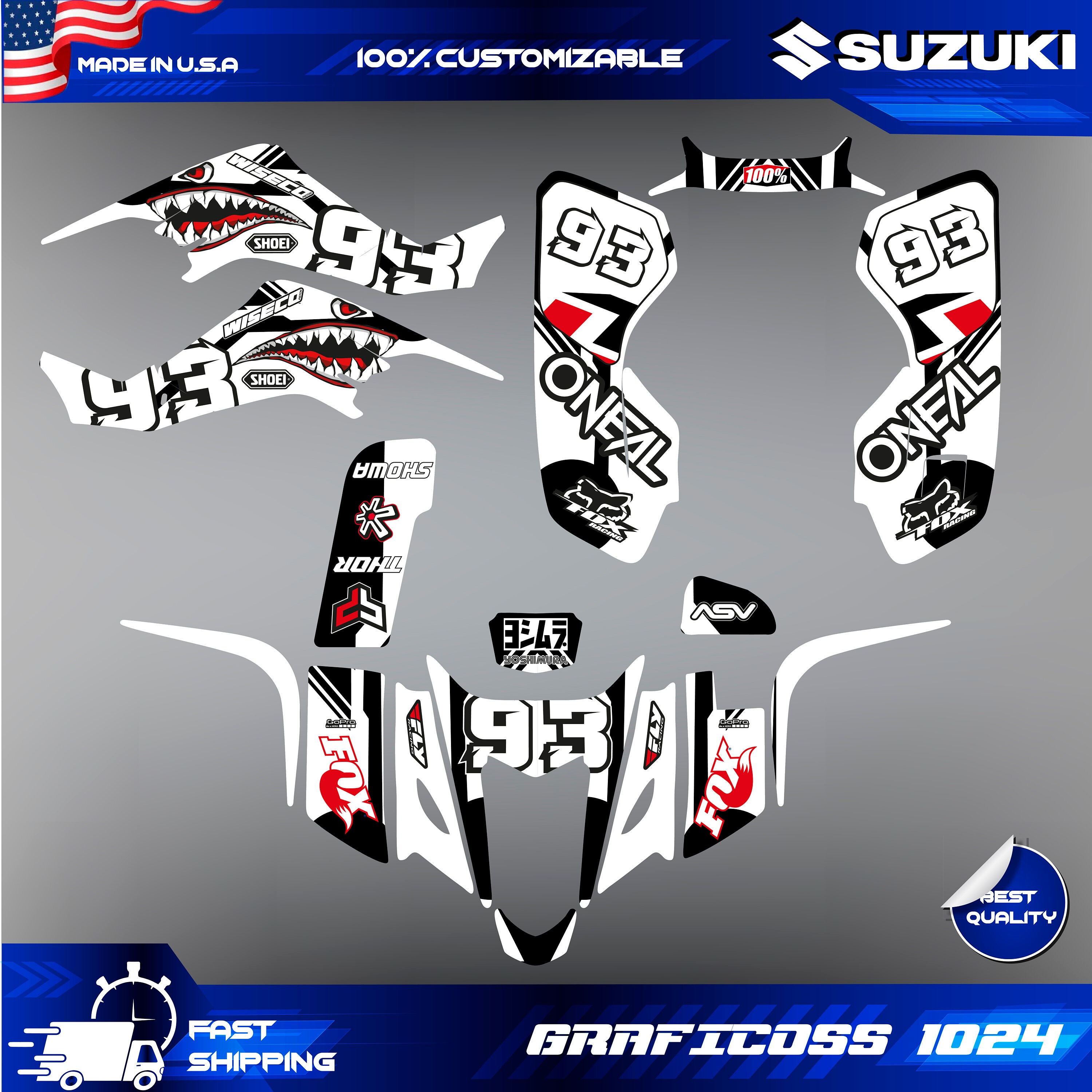LTZ 400 Suzuki Wrap Graphics Stickers Kit Decals Atv Quad 2003