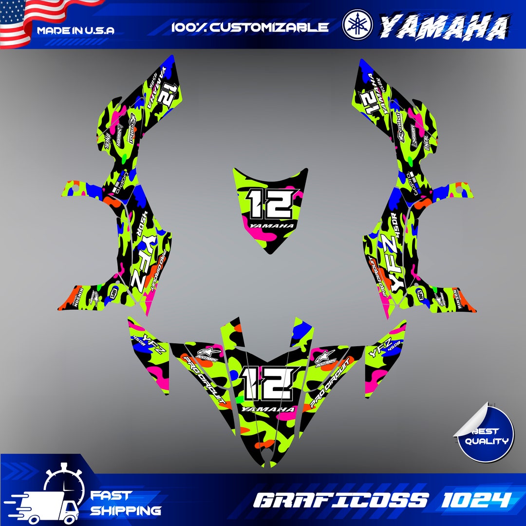 Kit Graphique Complet Yamaha YFZ 450R 2009-2013 – Autocollants ATV/UTV Personnalisables