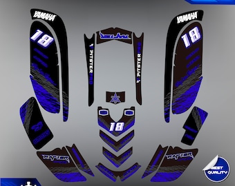 Kit Décalcomanies Yamaha Raptor 700/700R 2013-2024 - Stickers VTT Personnalisés, Finition Brillante