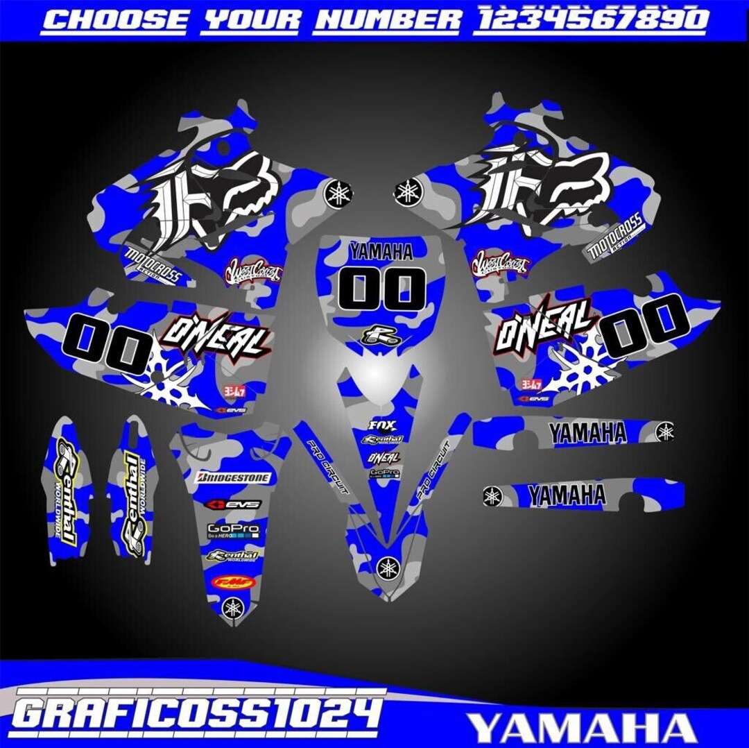 Yamaha YZ250 Motocross Graphics Kit – Unbranded Decal Set