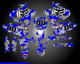 Yamaha YZ 125 250 Graphics Full Kit 2015-2020 | Yamaha Vinyl Decals | Motocross Stickers | Motocross Graphics | Dirt Bike Decals Graphics
