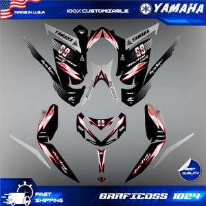 Yamaha Raptor 700 700R graphics kit 2013 2014 2017 to 2023 decals stickers atv | Motocross Vinyl Decals | Dirt Bike Graphics | Motocross