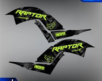 Kit Graphisme Yamaha Raptor 700 2013-2025 - Décalcomanies Vinyle Bleu Métallisé