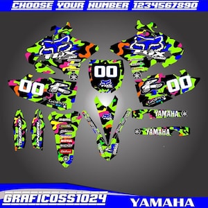 Yamaha YZ 125 250 Volledige grafische kit 2015-2021 | Yamaha-vinylstickers | Motorcrossstickers | Motorcross-afbeeldingen | Grafische stickers voor crossmotoren