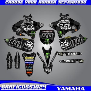 Yamaha YZ 125 250 Volledige grafische kit 2015-2021 | Yamaha-vinylstickers | Motorcrossstickers | Motorcross-afbeeldingen | Grafische stickers voor crossmotoren