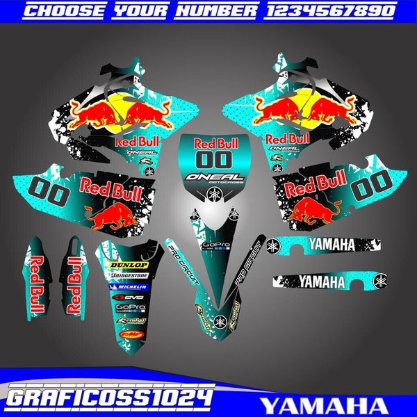 Yamaha YZ 125 250 Graphics Full Kit  2015-2020 | Yamaha Vinyl Decals | Motocross Stickers | Motocross Graphics | Dirt Bike Decals Graphics