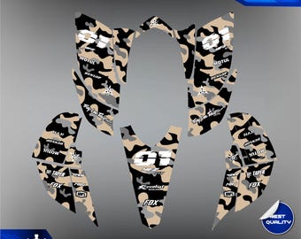 Kit completo de gráficos para Yamaha YFZ 450 2003, 2004, 2005, 2006, 2007 e 2008 | Adesivos de vinil Yamaha | Gráficos de decalques para motocross | Adesivos de vinil para motocross