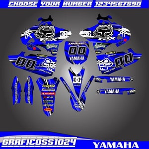 Yamaha YZ 125 250 Volledige grafische kit 2015-2021 | Yamaha-vinylstickers | Motorcrossstickers | Motorcross-afbeeldingen | Grafische stickers voor crossmotoren