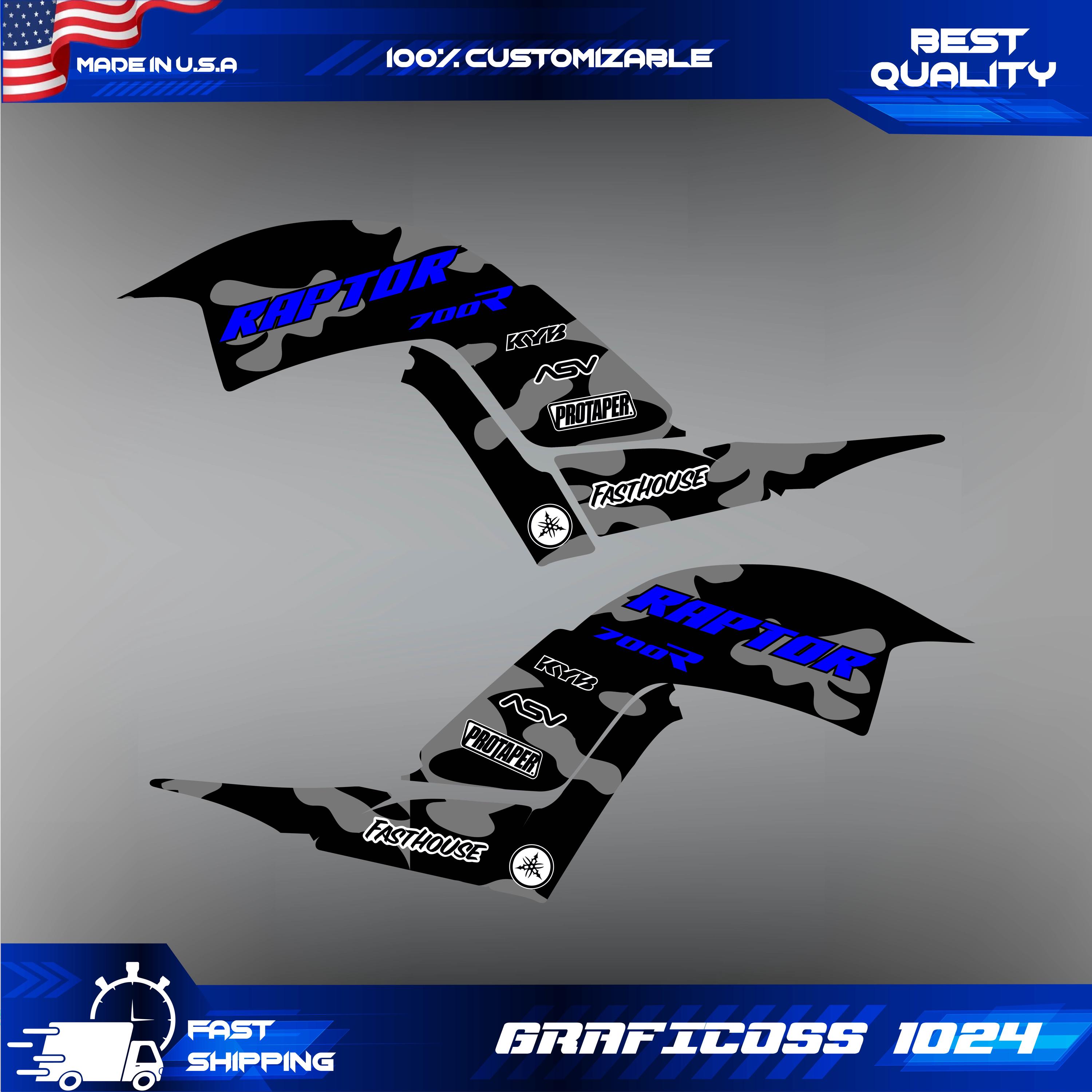 Kit Autocollants / Graphique Pour Yamaha Raptor 700 (2013 à 2023) - Vinyl - Personnalisable - Neuf Sous Film