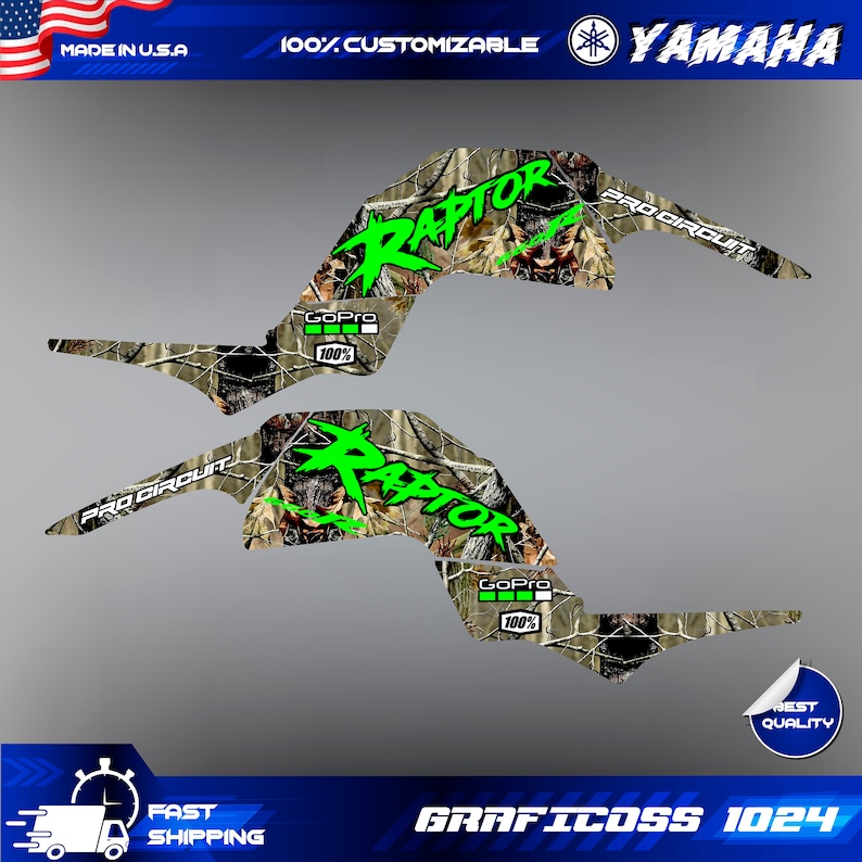 Yamaha Raptor 660 660RATV Full Graphics Kit | Yamaha ATV Decals ...