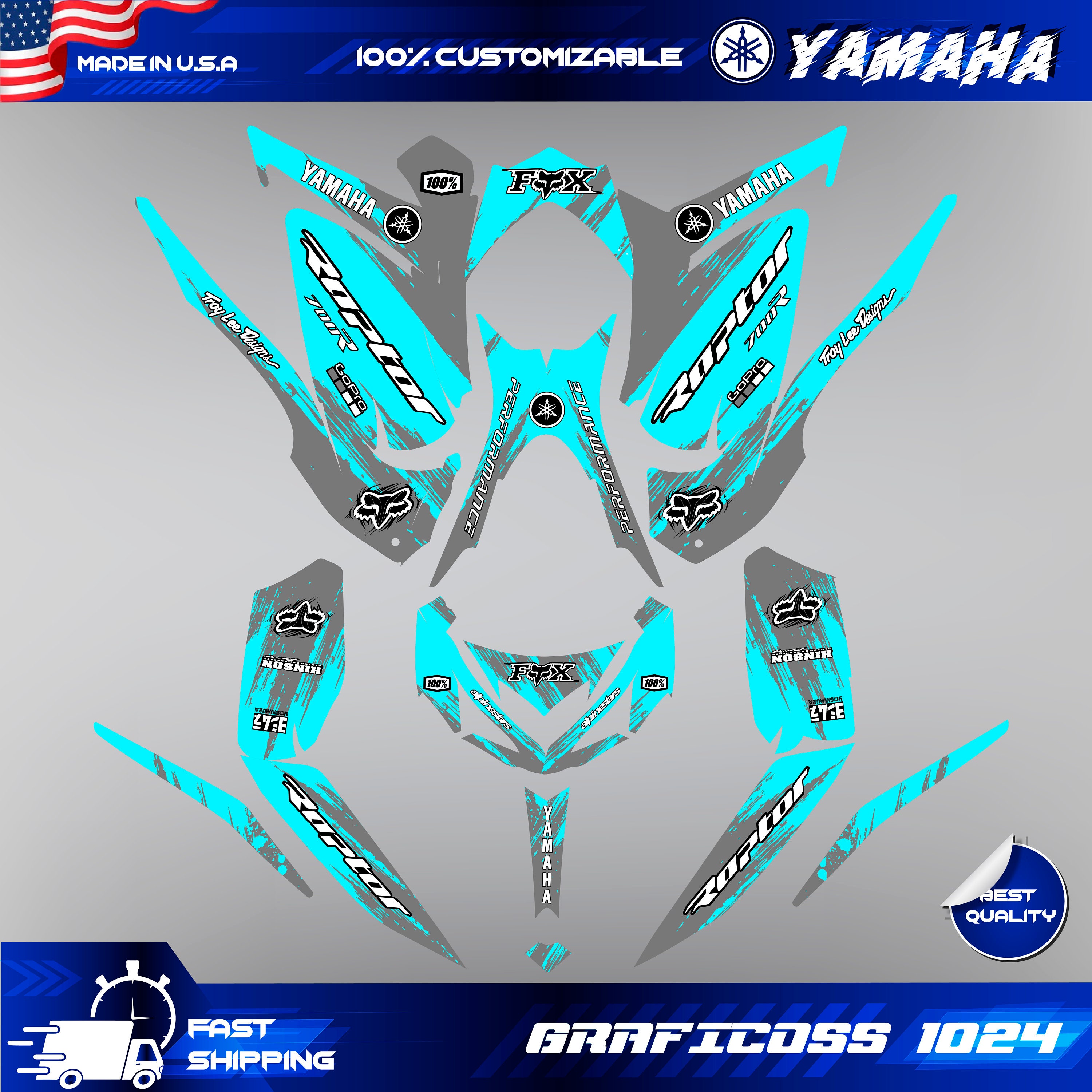 Yamaha Raptor 700 700R Graphics Kit 2013 2014 2017 to 2025 Decals