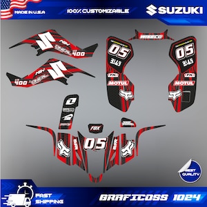 LTZ 400 Suzuki Wrap Graphics Stickers Kit Decals atv quad 2003 2004 2005 2006 2007 2008 KFX 400