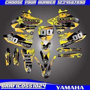 Yamaha YZ 125 250 Volledige grafische kit 2015-2021 | Yamaha-vinylstickers | Motorcrossstickers | Motorcross-afbeeldingen | Grafische stickers voor crossmotoren