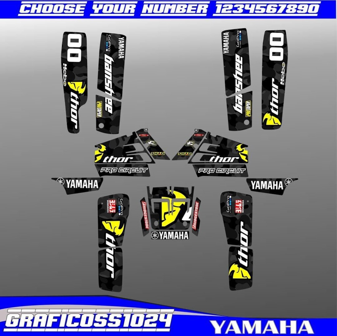 Yamaha Banshee 350ATV Full Graphics Kit | Yamaha Vinyl Decals Graphics ...
