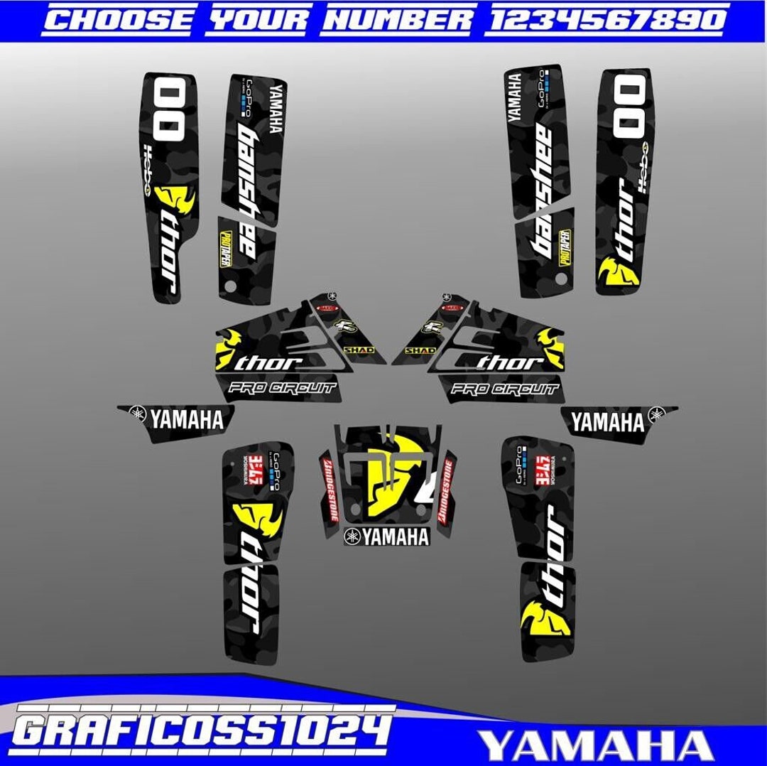 thumbnail image 2 of Yamaha Banshee 13pc Special Edition Red/White Graphics Kit – Orafol Decals 2 of 2