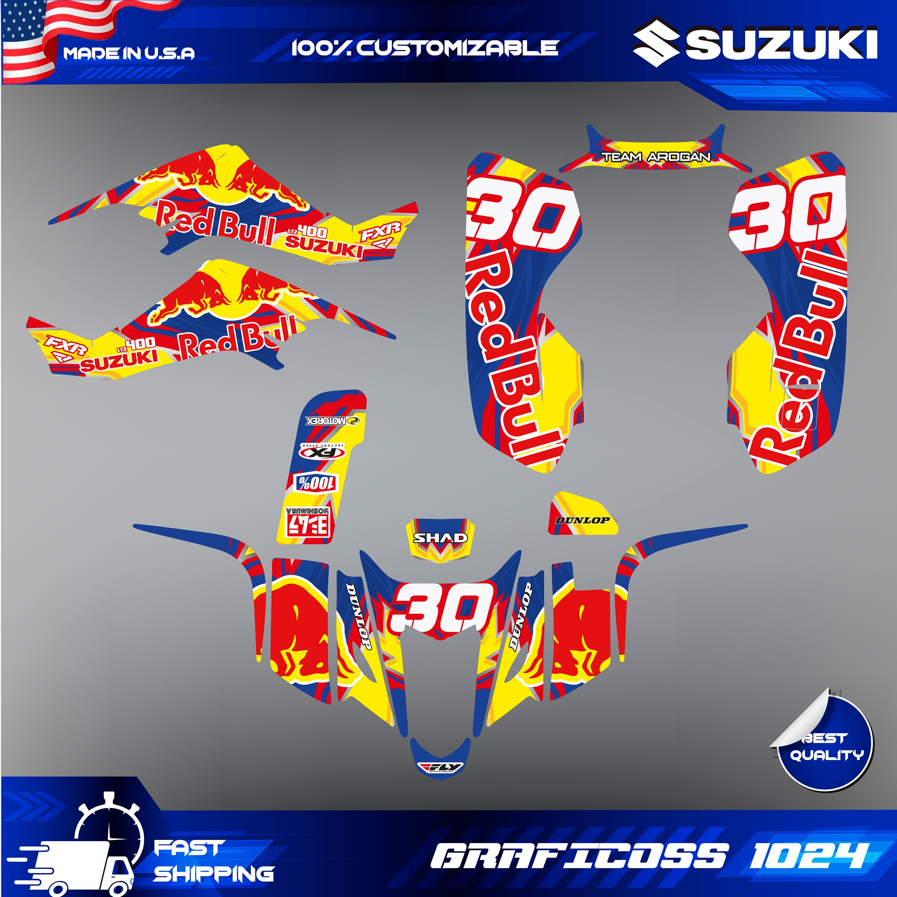 LTZ 400 Suzuki Wrap Graphics Stickers Kit Decals Atv Quad