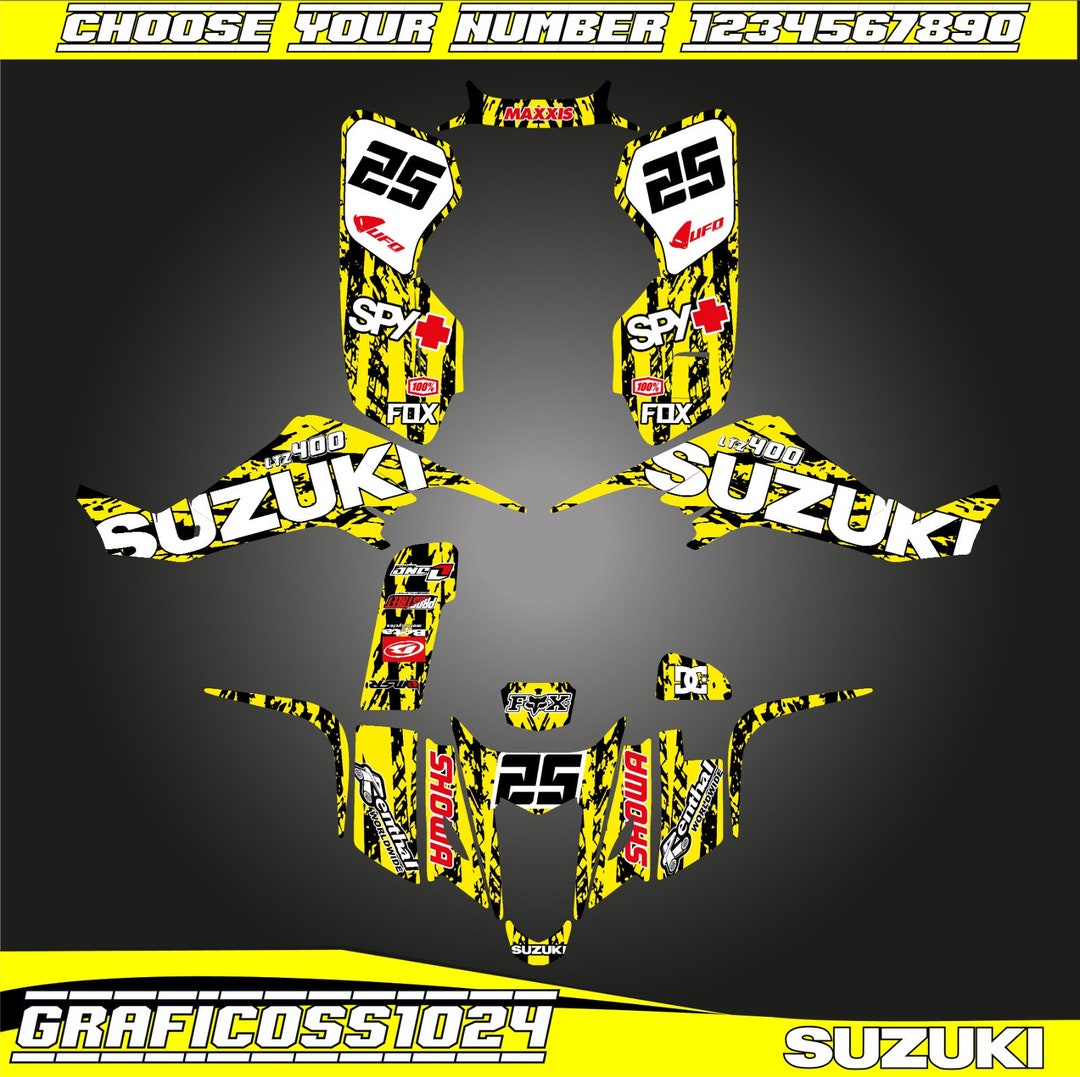 Kit Autocollants/Wrap Graphics Pour Suzuki LTZ 400 (2003-2008) - Neuf Vinyle Multicolore