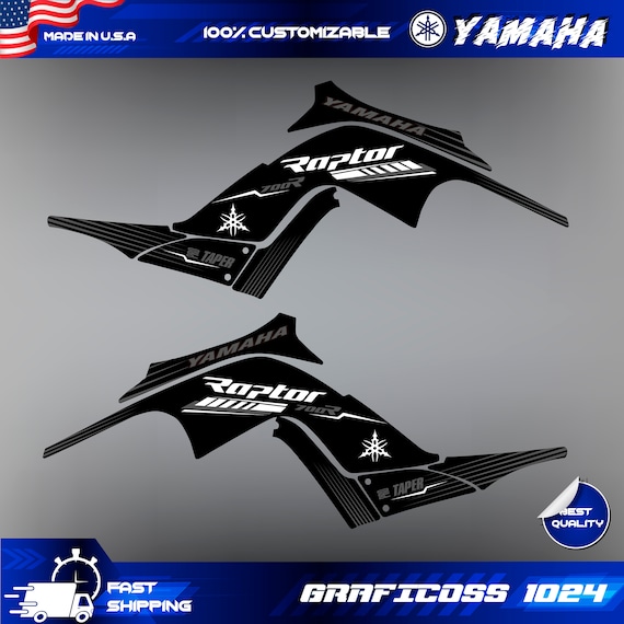 Kit Graphique Adhésif Pour Yamaha Raptor 700 2006-2012 - Motifs Blanc/Noir Personnalisables, Vinyle USA