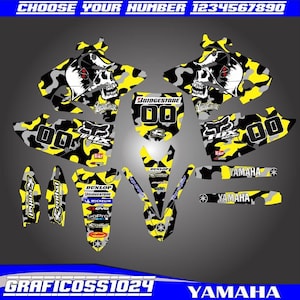 Yamaha YZ 125 250 Volledige grafische kit 2015-2021 | Yamaha-vinylstickers | Motorcrossstickers | Motorcross-afbeeldingen | Grafische stickers voor crossmotoren