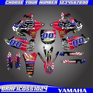 Yamaha YZ 125 250 Volledige grafische kit 2015-2021 | Yamaha-vinylstickers | Motorcrossstickers | Motorcross-afbeeldingen | Grafische stickers voor crossmotoren