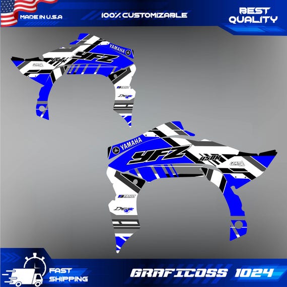 Motoxart Custom Graphics Kit – RIPPER Style Stickers For 2009 Yamaha YZF450 | Heavy Duty Gloss Vinyl, Name/Number Printable