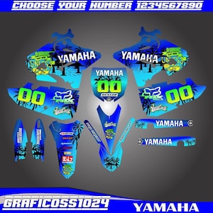 Yamaha YZ 125 250 Volledige grafische kit 2015-2021 | Yamaha-vinylstickers | Motorcrossstickers | Motorcross-afbeeldingen | Grafische stickers voor crossmotoren