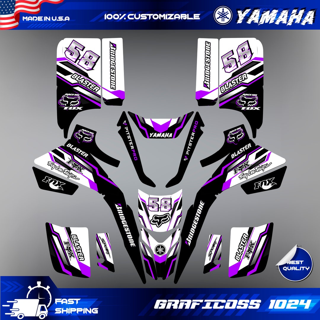 Fits YAMAHA Blaster Yfs 200 Graphics Full ATV Graphic Kit Decals ...